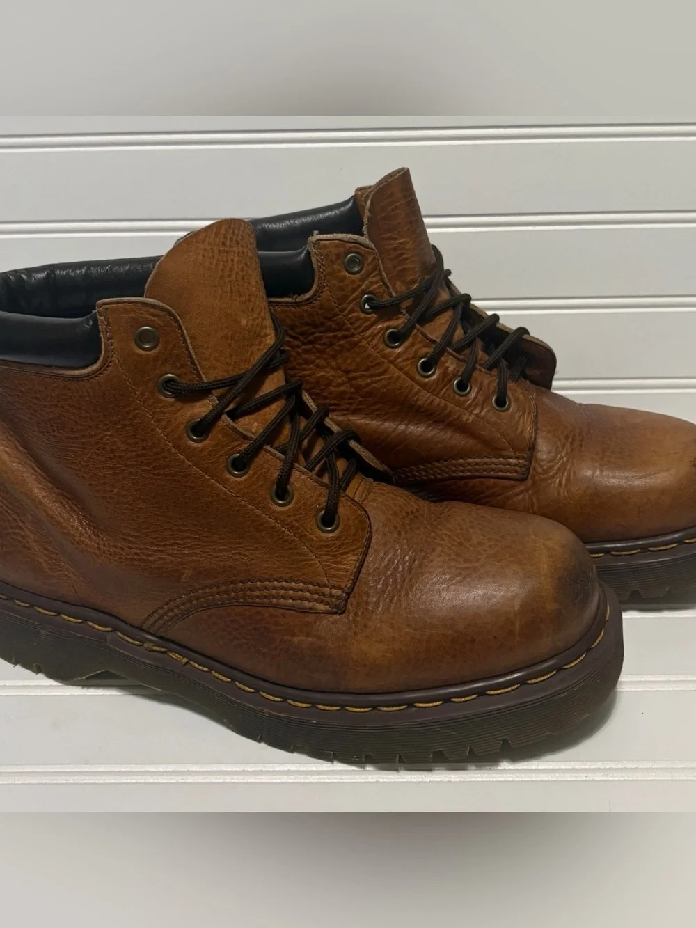 DR MARTEN Vintage 939 Brown Combat Chunky Boots Mens Size 10 Made In England